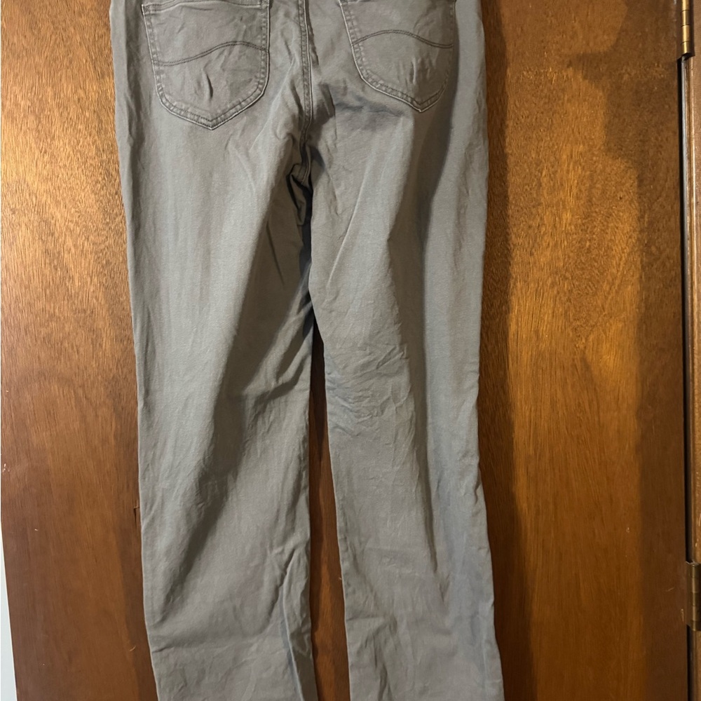 Gray Straight-Leg Pants